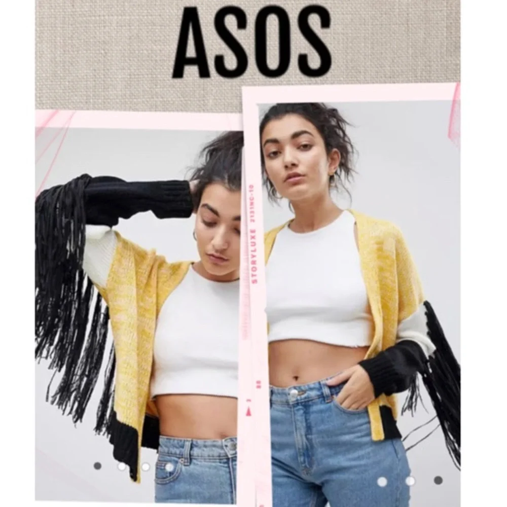 ASOS Cardigan DESIGN premium fringe cardigan NEW WITH TAGS Size 0